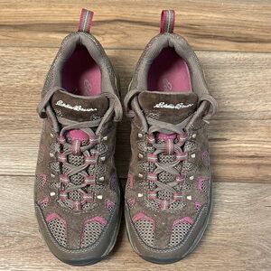 Eddie Bauer Longview Trail Hiking Shoes Women’s 7.5 Brown Pink Vibram